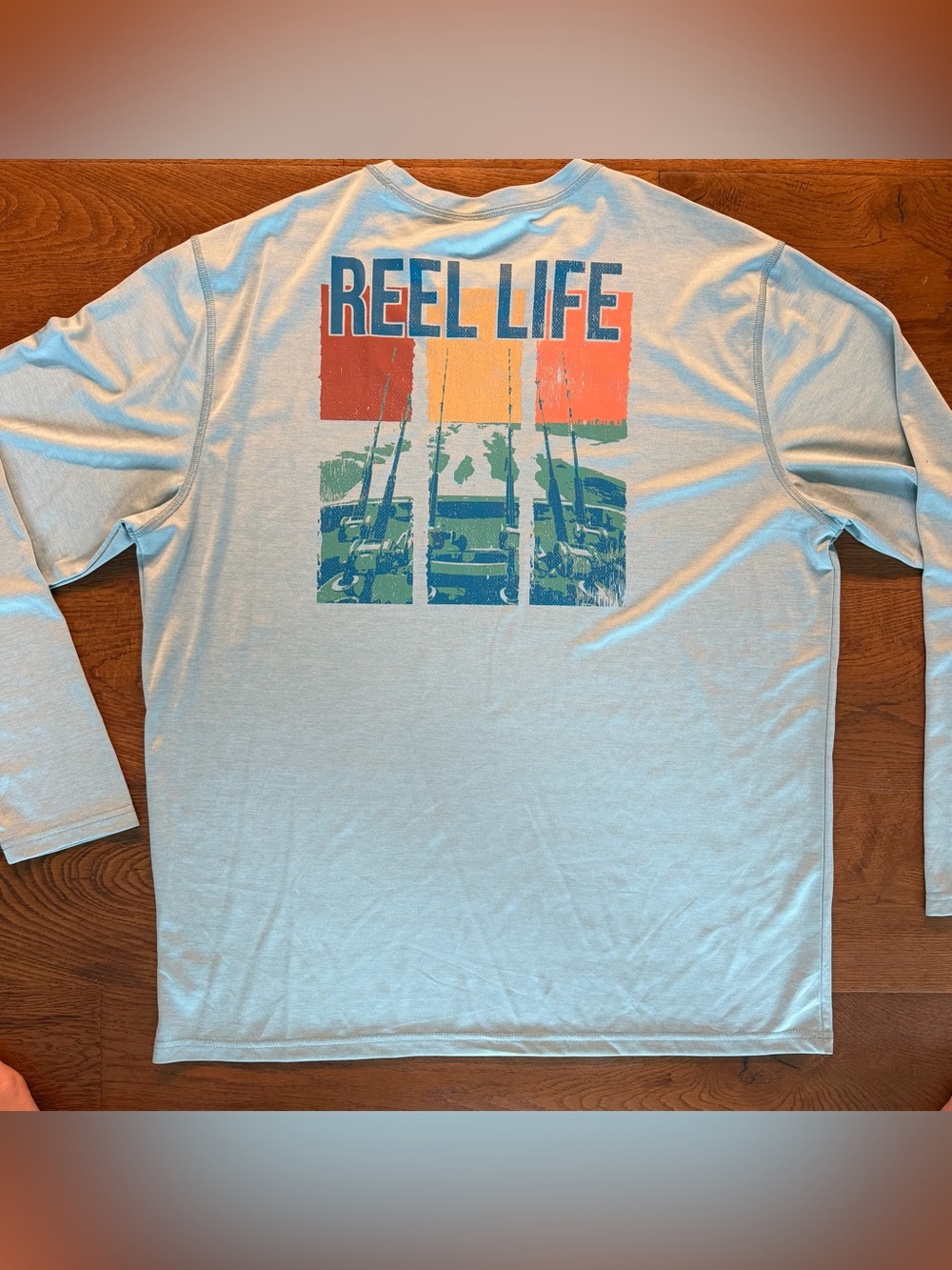 Reel Life Light Blue Long Sleeve Fishing Shirt XXXL Performance Tee